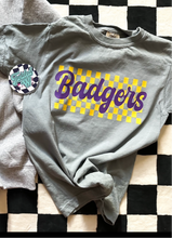 Load image into Gallery viewer, Checkered Team or Mascot • Football Game Day • all sizes • any color combinations • Merkel Badgers