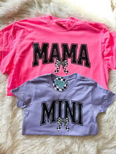 Load image into Gallery viewer, Mama or Mini Checkered Coquette bow • any names • Direct to Film • all sizes