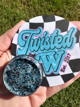 Load image into Gallery viewer, Light blue, Black, & Silver Hair Glitter Gel - Organic Non Toxic - 1 oz jar