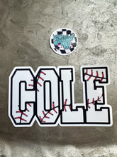 Load image into Gallery viewer, 3.5" Wide - Custom Die Cut Name/Text Stickers Baseball & Softball - Glossy Waterproof