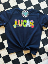 Load image into Gallery viewer, Personalized Back to School Doodle tee • all sizes • any color combinations