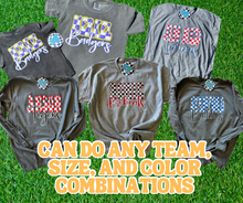 Load image into Gallery viewer, Checkered  Mascot • Any team • Direct to Film • all sizes • Game Day