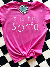 Load image into Gallery viewer, Alphabet personalized tee • all sizes • any color combinations •