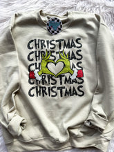 Load image into Gallery viewer, Faux glitter on natural (tan) sweatshirt