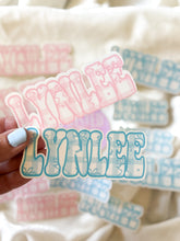 Load image into Gallery viewer, Checkered Coquette Name Bundle Die Cut Sticker - full sheets - glossy - laminated - Any prints or Colors! Perfect for back to school!