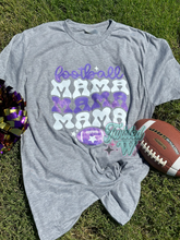 Load image into Gallery viewer, heather grey tee with purple and white