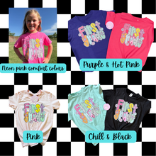 Load image into Gallery viewer, Girly Retro Smiles Grade tee • all sizes • any color combinations • Pre-k, Kinder, first grade, second grade, third grade, fourth grade, fifth grade