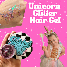 Load image into Gallery viewer, Unicorn Glitter Hair Gel - Organic Non Toxic - 1 oz jar