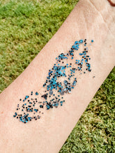 Load image into Gallery viewer, Light blue, Black, & Silver Hair Glitter Gel - Organic Non Toxic - 1 oz jar