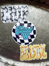 Load image into Gallery viewer, 4” Wide - Custom Die Cut Name/Text Stickers Baseball & Softball - Glossy Waterproof