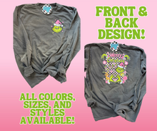 Load image into Gallery viewer, Grinch Mashup Front and Back • Pink • Direct to Film • all sizes