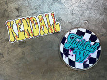 Load image into Gallery viewer, 4.5” Wide - Custom Die Cut Name/Text Stickers Baseball & Softball - Glossy Waterproof