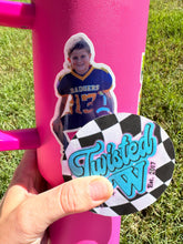 Load image into Gallery viewer, 3.5" sticker on a 40oz tumbler