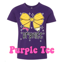 Load image into Gallery viewer, Personalized Pencil Bow tee • all sizes • any color combinations