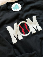 Load image into Gallery viewer, Baseball Puff Vinyl MOM tee, sweatshirt, or hoodie • any name • Game Day tee
