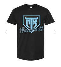 Load image into Gallery viewer, MTX Baseball Team T-Shirts Adult - Black with blue print