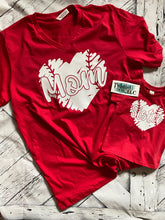 Load image into Gallery viewer, Personalized heart sport tee • any name • Direct to film • Baseball, softball or custom!