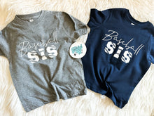 Load image into Gallery viewer, Baseball or Softball Sibling tees • Sis or bro • Vinyl tees