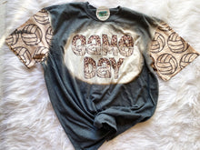 Load image into Gallery viewer, Heather dark grey, bleach around graphic, matching sleeves