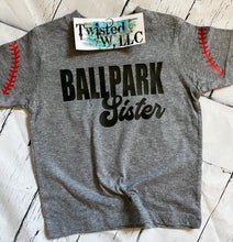 Load image into Gallery viewer, Ballpark Mama or Sister • {personalized} tee • Vinyl • Baseball