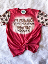 Load image into Gallery viewer, heather red, bleach around graphic only, matching sleeves