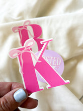 Load image into Gallery viewer, Initial or Name Coquette Die Cut Stickers - Glossy Waterproof
