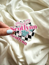 Load image into Gallery viewer, Initial or Name Coquette Die Cut Stickers - Glossy Waterproof
