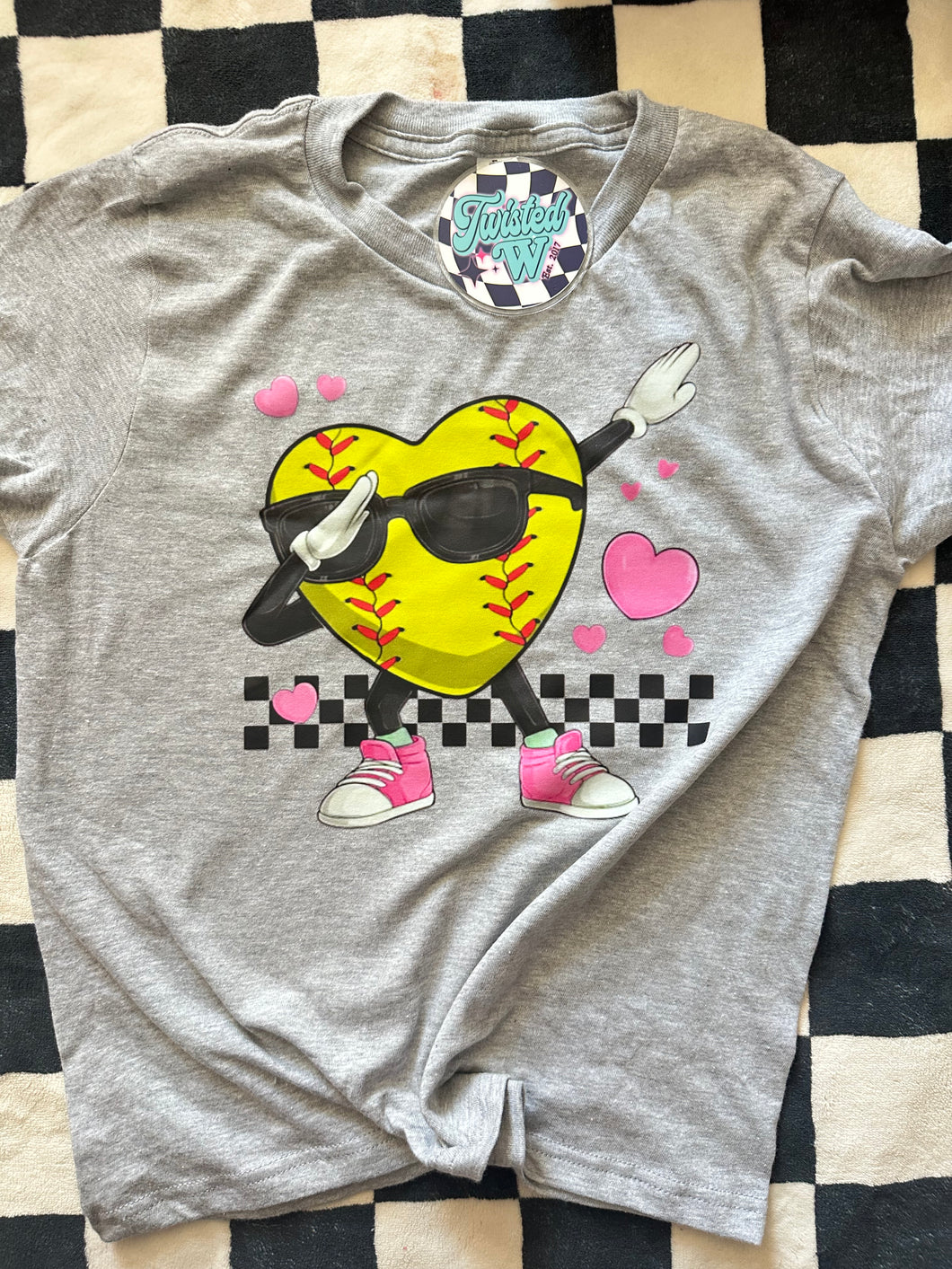 Dabbing Softball • Valentines Day• all sizes • any color combinations •