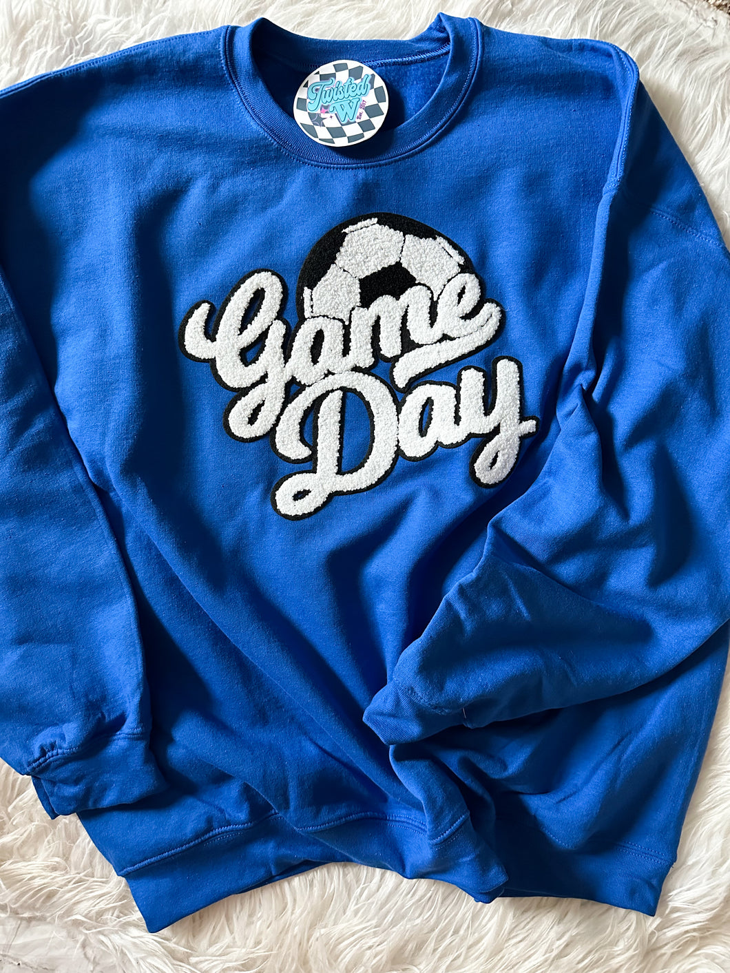 Soccer Game Day Chenille Patch • Adult Sweatshirts • any colors!