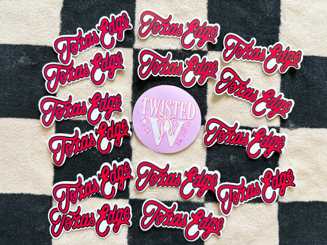 Texas Edge Softball Die Cut Stickers - Glossy Waterproof