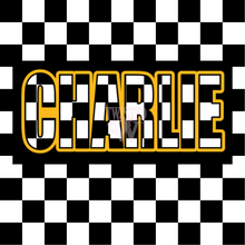 Load image into Gallery viewer, Checkered Name Bundle Die Cut Sticker - full sheets - glossy - laminated - Any prints or Colors! Perfect for back to school!
