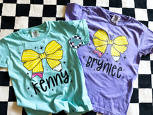 Load image into Gallery viewer, Personalized Pencil Bow tee • all sizes • any color combinations
