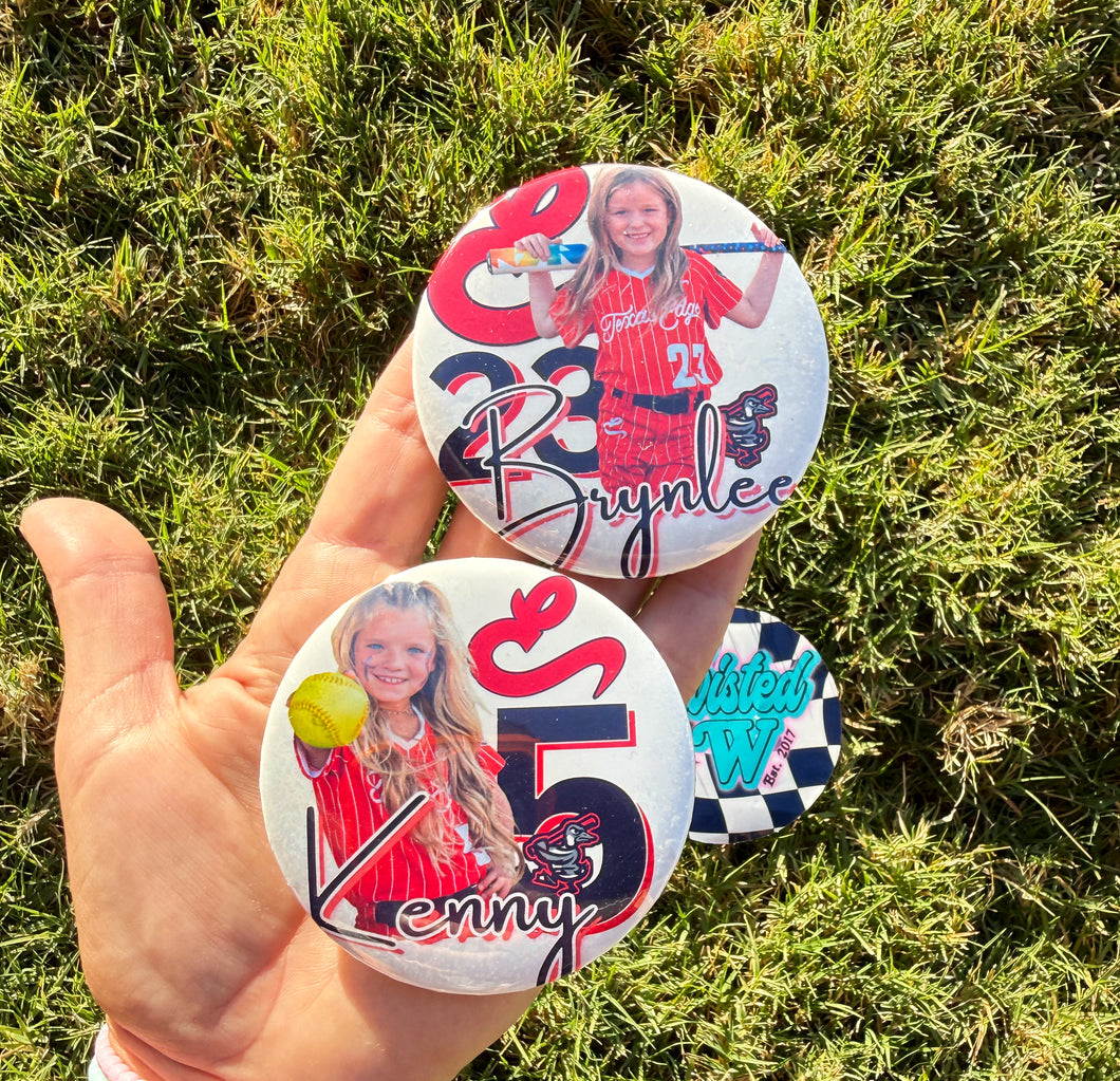 Custom Photo Button 3” - team logo