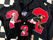 Load image into Gallery viewer, Adult - Number and Picture Game Day tees • any colors and teams • Direct to Film • any sport
