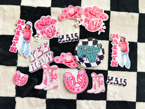 Disco Cowgirl Themed Die Cut Sticker Sheets - glossy - laminated -  or custom