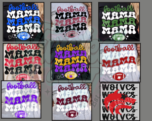 Football Mama • Any team • Direct to Film • all sizes tees and sweatshirts • Game Day