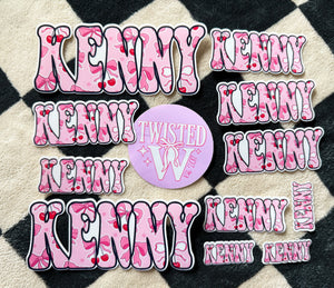 Name Bundle Die Cut Sticker - full sheets - glossy - laminated - Any prints or Colors! Perfect for back to school!
