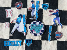 Load image into Gallery viewer, Baseball Themed Die Cut Sticker Sheets - glossy - laminated
