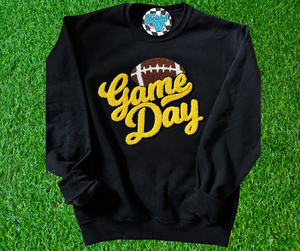 Football Game Day Chenille Patch • Adult Sweatshirts • any colors!