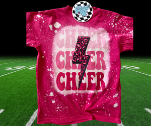 Cheer Leopard Lightning tee • Any Size • Direct to Film or Sublimation • Game Day