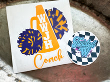 Load image into Gallery viewer, WWJH Cheer and Bulldog car decals - group shipping closed
