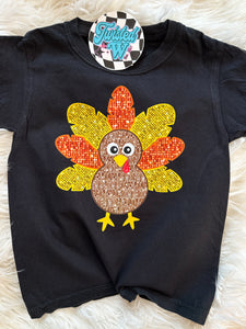 Faux sequin Turkey • Thanksgiving • Direct to Film • all sizes • Farm