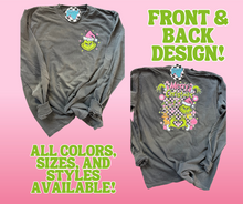 Load image into Gallery viewer, Grinch Mashup Front and Back • Pink • Direct to Film • all sizes
