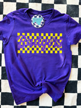 Load image into Gallery viewer, Checkered Team or Mascot • Football Game Day • all sizes • any color combinations • Merkel Badgers
