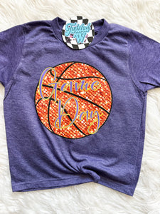 Faux Sequin Basketball Game Day • any colors • Direct to Film • all sizes