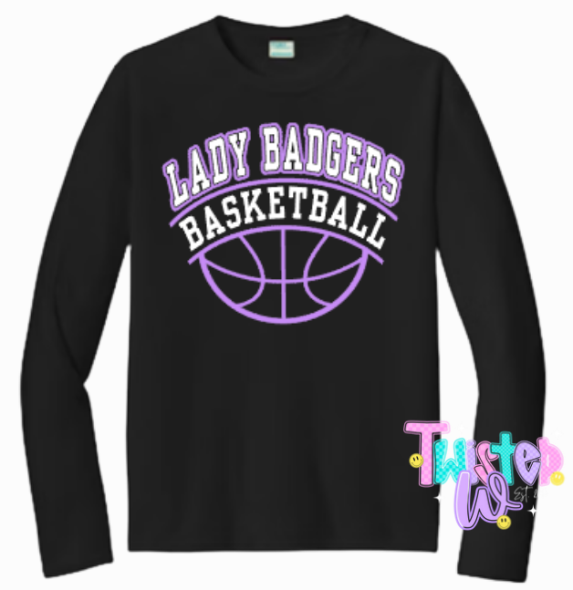 Lady Badger Basketball Long Sleeve Shirts Adult