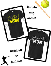 Load image into Gallery viewer, Baseball or Softball Mom • any name • Game Day tee
