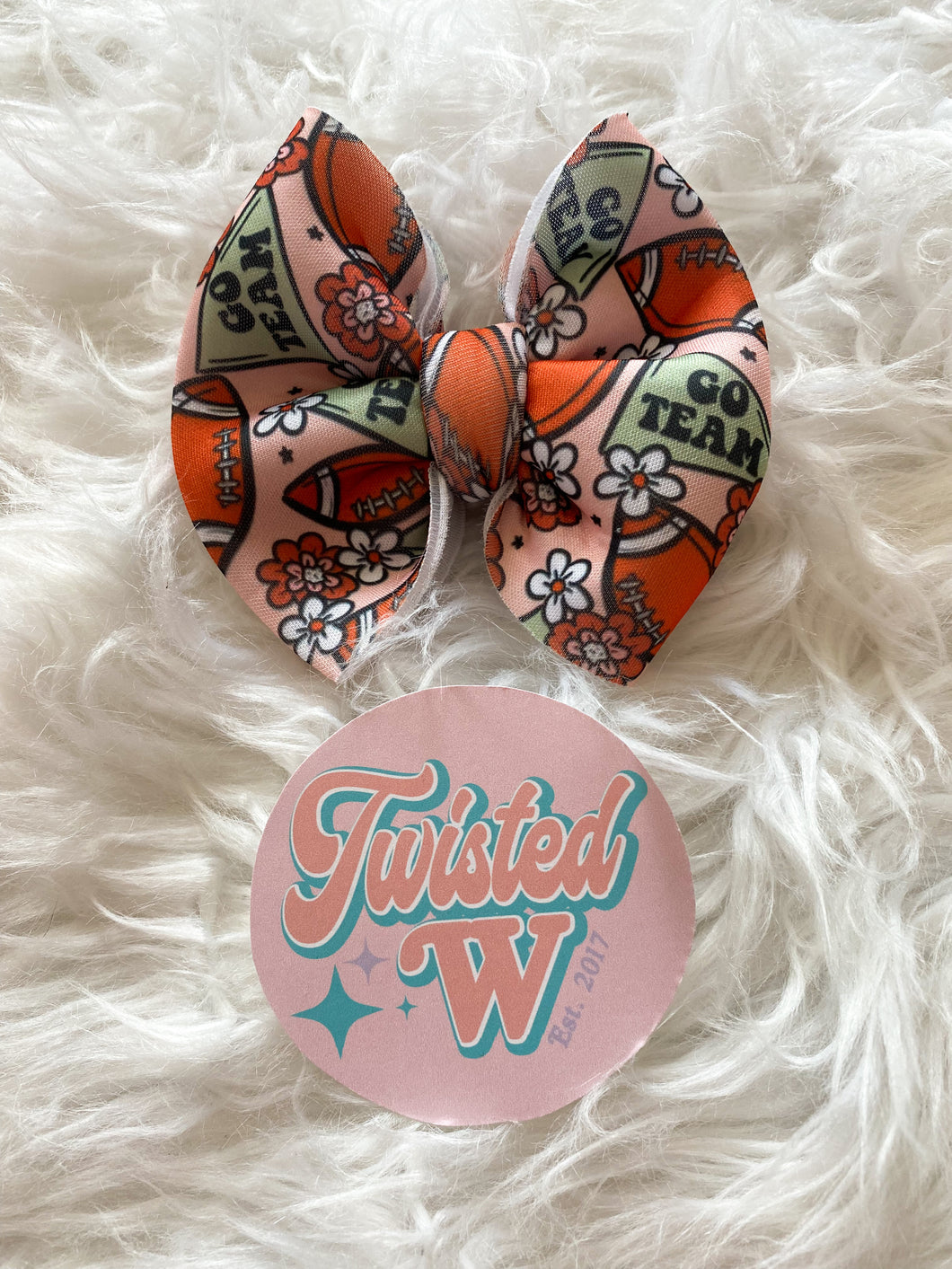 Vintage Football Puff Bow