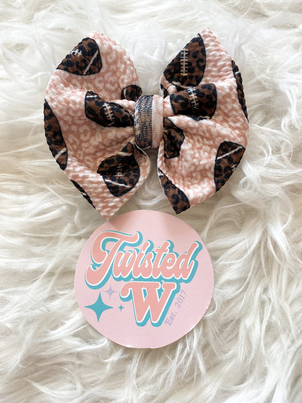 Leopard Football Bows