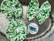 Load image into Gallery viewer, Green Leopard Velvet Bows • St. Patrick&#39;s Day
